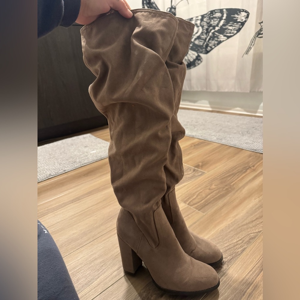 Madden Girl, Knee high suede heel boot